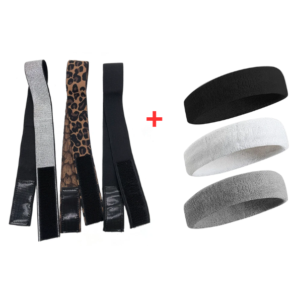 3 PCS de Banda de peruca elástica + 3 PCS Headbands esportivos à prova de suor para homens e mulheres FRETE GRÁTIS