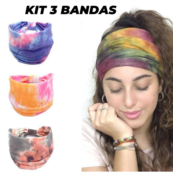 Kit 3 Bandas De Cabelo Com Nó Largo, FRETE GRÁTIS