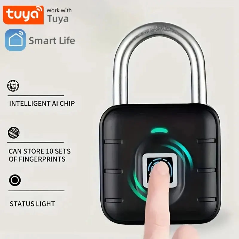 Smart Biometric Fingerprint Lock, Tuya Door Electronic, Keyless Quick Unlock, Código de Dígitos, IP67 à prova d'água, FRETE GRÁTIS