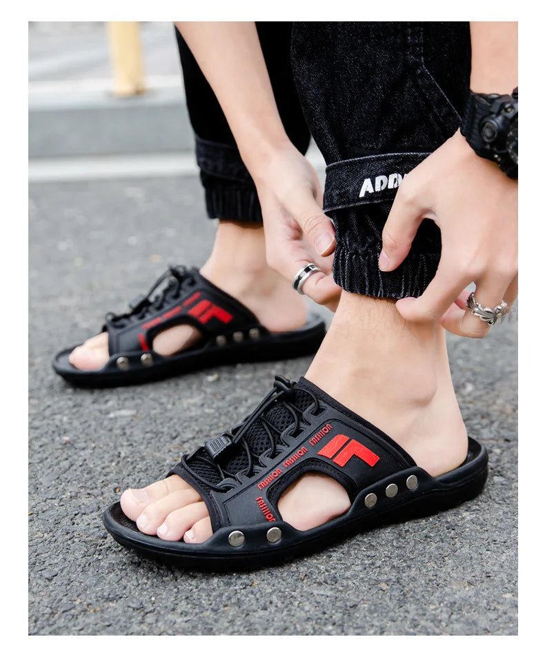 Novas sandálias masculinas verão chinelos