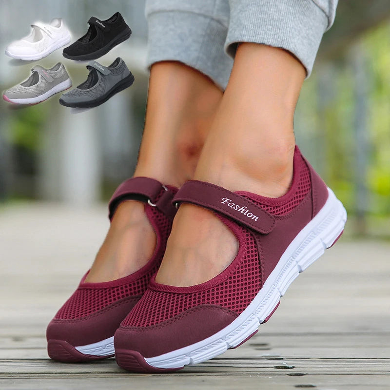 Tênis feminino de slip-on vulcanizado respirável, FRETE GRÁTIS