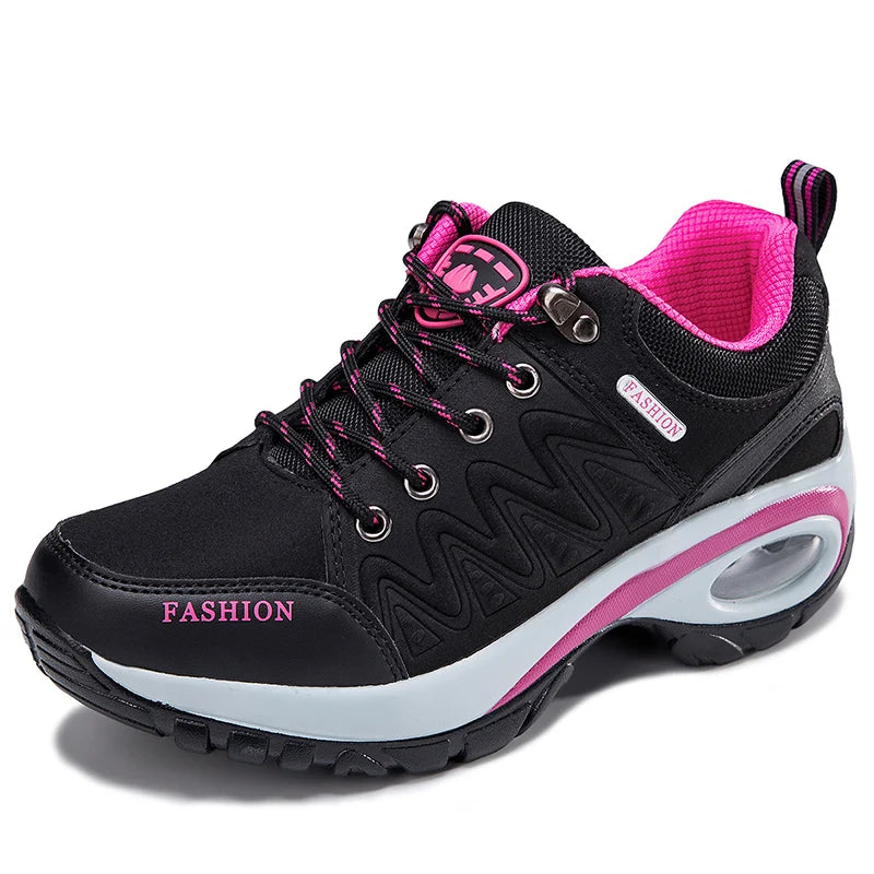 Tênis de plataforma respirável para mulheres, botas curtas, confortável, casual, caminhada, esportes, corrida, luxo, inverno