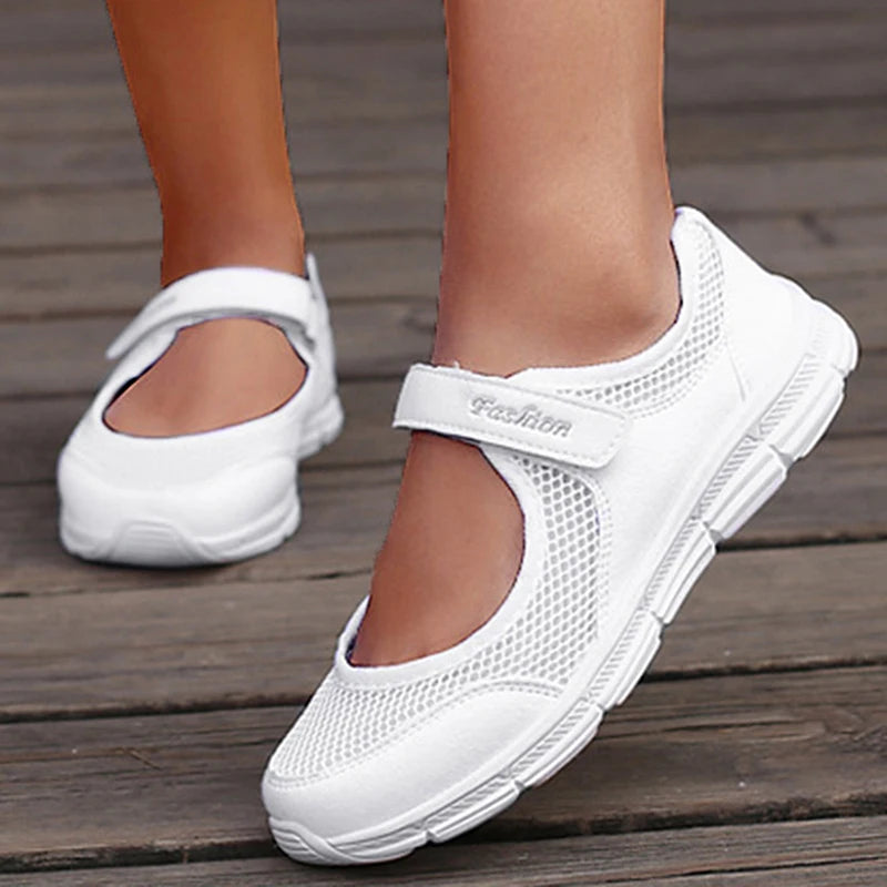 Tênis feminino de slip-on vulcanizado respirável, FRETE GRÁTIS