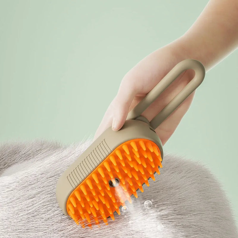 Escova Elétrica 3 em 1 Massagem elétrica Spray para Pet, Reduza a Queda de Pelos e Estimule a Saúde da Pele e do Pelo do seu Pet