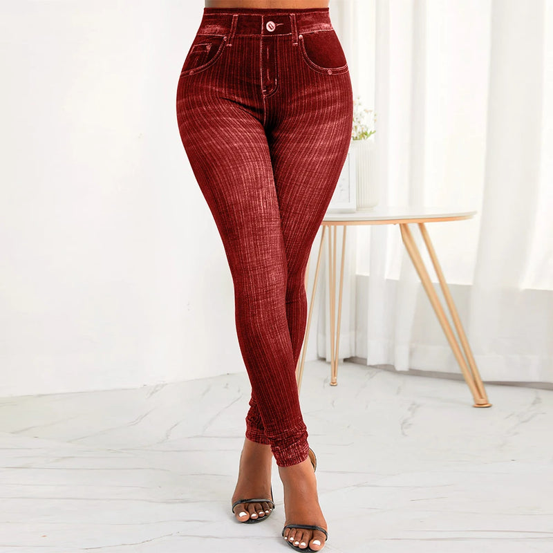 Calça jeans feminina de cintura alta, calça skinny elástica, FRETE GRÁTIS