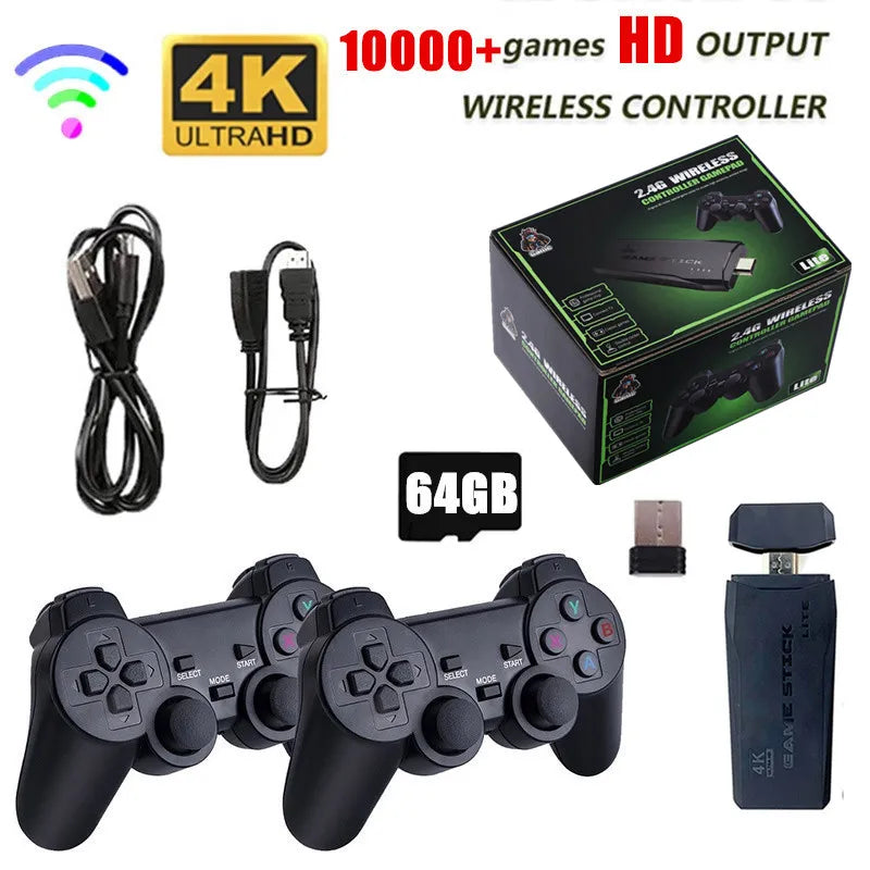 Game Retrô 4K Original 10.000 Mil Jogos + 2 Controles Sem Fio