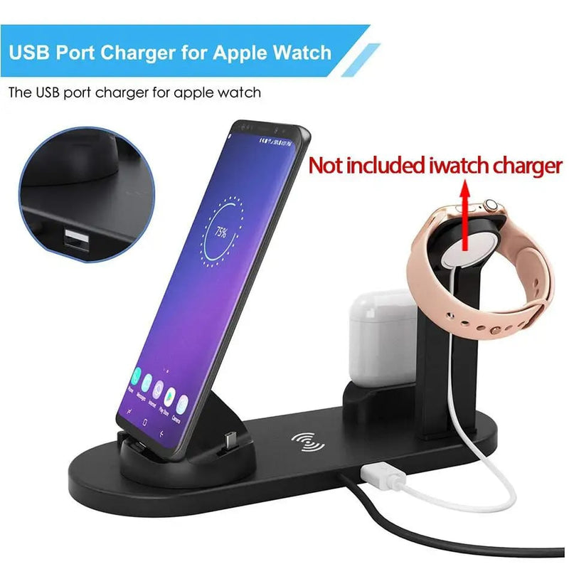 Carregador Multifuncional 3 Em 1 - Smartplus Chargepro-Carregador sem fio Stand Pad para Apple Watch