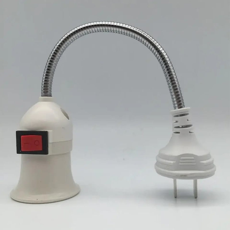 Lâmpada Aço inoxidável E27, Flexível Bend Mobile Test Light Socket, Adaptador de luz, Plug Switch