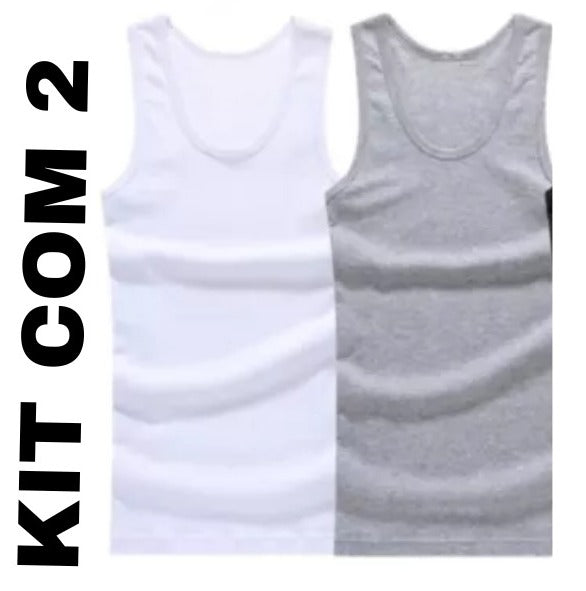 Kit 2 Regata Masculina Camiseta Modelo Americano Canelada Básica