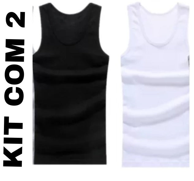 Kit 2 Regata Masculina Camiseta Modelo Americano Canelada Básica