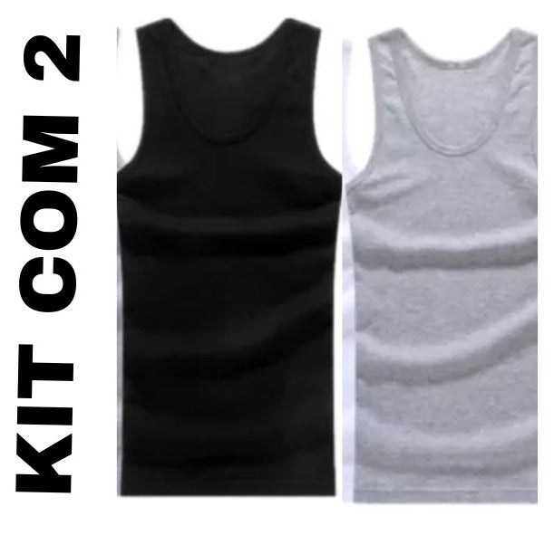 Kit 2 Regata Masculina Camiseta Modelo Americano Canelada Básica