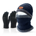 Conjunto Touca Gorro Cachecol Luva De Frio Flexível + Quente Para Inverno Com Gola Forrada / Masculino / Mulheres