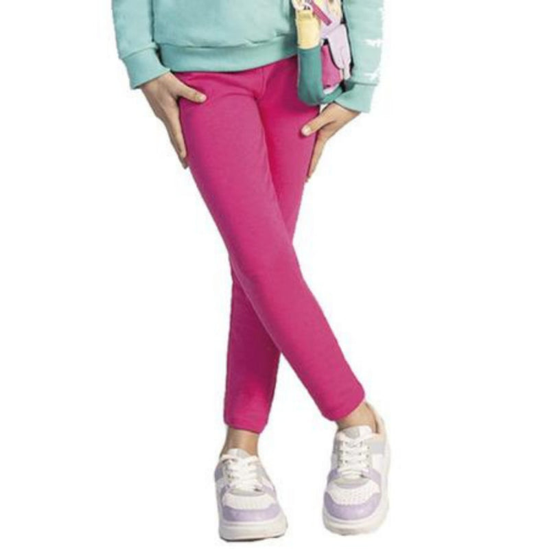 Kit 3 Peças Legging Lisa Escolar de Algodão Preta Azul e Pink Infantil Meia Estação Tamanho 1 ao 16