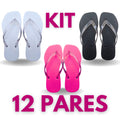 Kit com 12 Pares Chinelo Feminino de Borracha  FRETE GRÁTIS