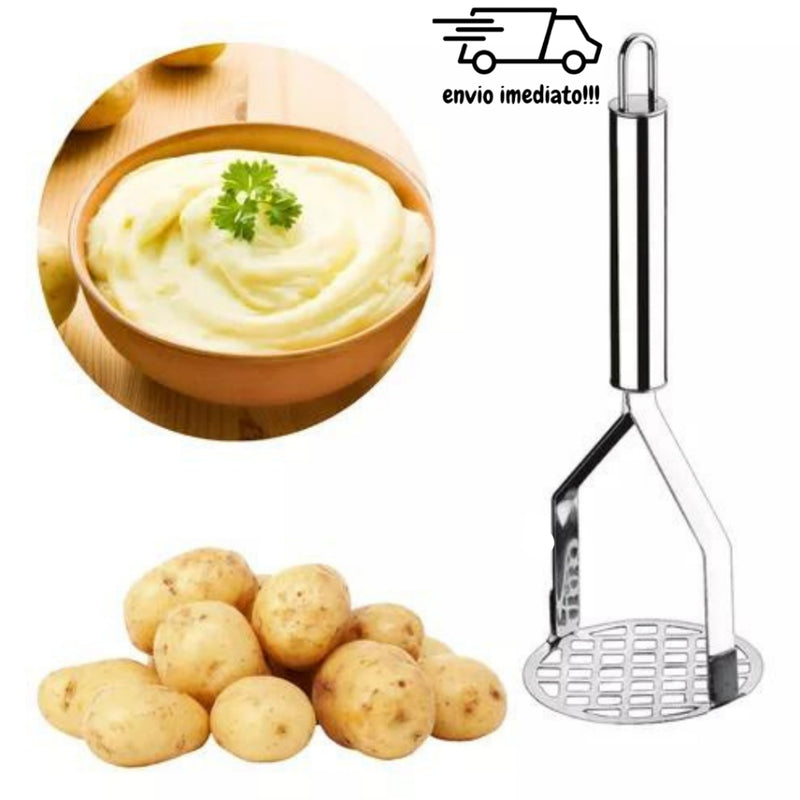 Kit Amassador de Batata + Descascador de Legumes 3 em 1 + Amassador de Alho Inox Utensilios Cozinha