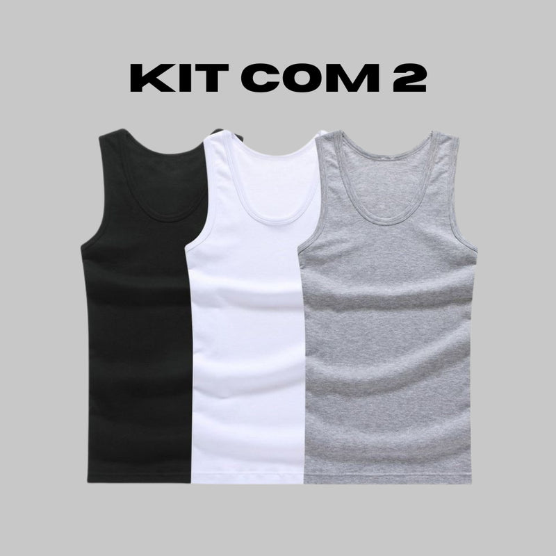 Kit 2 Regata Masculina Camiseta Modelo Americano Canelada Básica