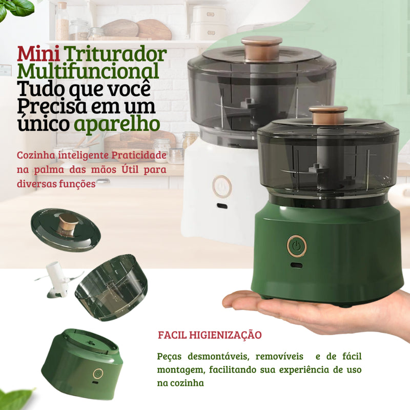 Mini Processador Recarregável E Batedor Triturador De Alimentos Turbo Potente Picador Fatiador Legumes Moedor Alho Cebola Mixer Usb