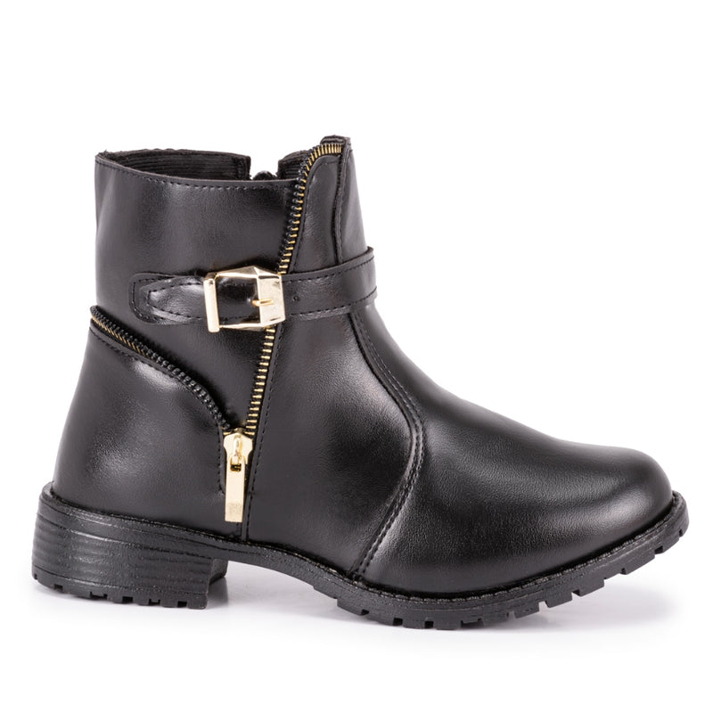 Bota Botinha Feminina Casual Cano Curto Sem Salto Moda Blogueira Inverno com Zíper