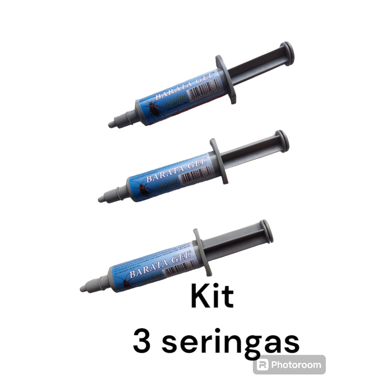 Kit 3 ou Kit 5 Seringas Gel Mata Baratas Caseiras Baratagel 10g