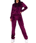 Conjunto Frio Feminino De Veludo Plush Outono Inverno