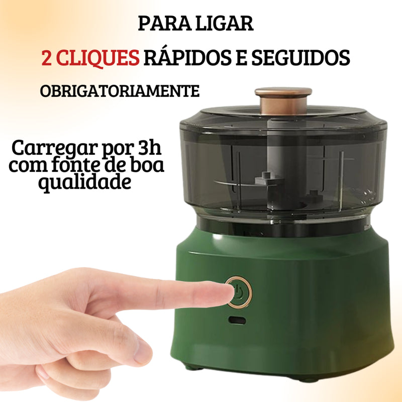 Mini Processador Recarregável E Batedor Triturador De Alimentos Turbo Potente Picador Fatiador Legumes Moedor Alho Cebola Mixer Usb