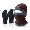 Conjunto Touca Gorro Cachecol Luva De Frio Flexível + Quente Para Inverno Com Gola Forrada / Masculino / Mulheres