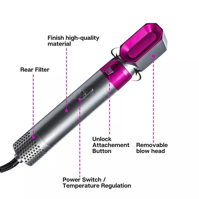 Escova 5 em 1 Secador, Pente, Modelador, Aumenta volume Profissional, FRTE GRÁTIS