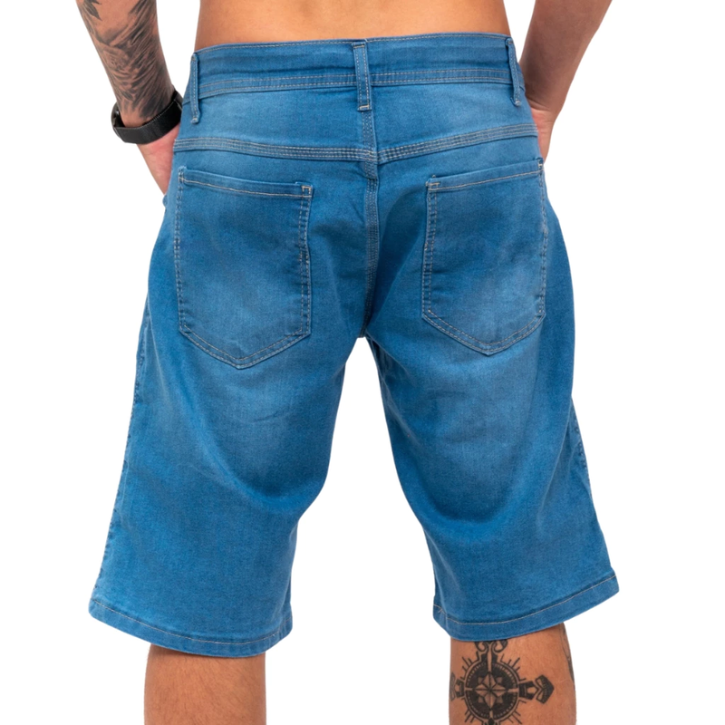 Kit 2 Bermudas Jeans Masculina Lycra Elastano Plus Size Shorts, FRETE GRÁTIS