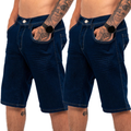 Kit 2 Bermudas Jeans Masculina Lycra Elastano Plus Size Shorts, FRETE GRÁTIS