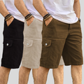 Kit 3 Bermuda Masculina Cargo Short Sarja 6 Bolsos Social, FRETE GRÁTIS